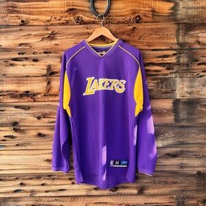 REEBOK | Lakers Purple and Yellow Long Sleeve Jersey M